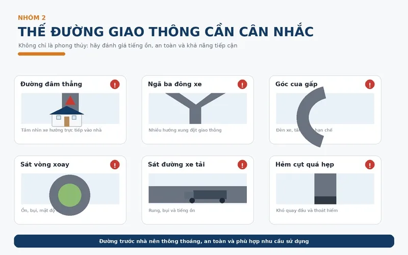36 thế nhà đất xấu nên tránh khi mua nhà 12 Các thế nhà đất bất lợi do đường giao thông, ngã ba, góc cua và đường xe tải