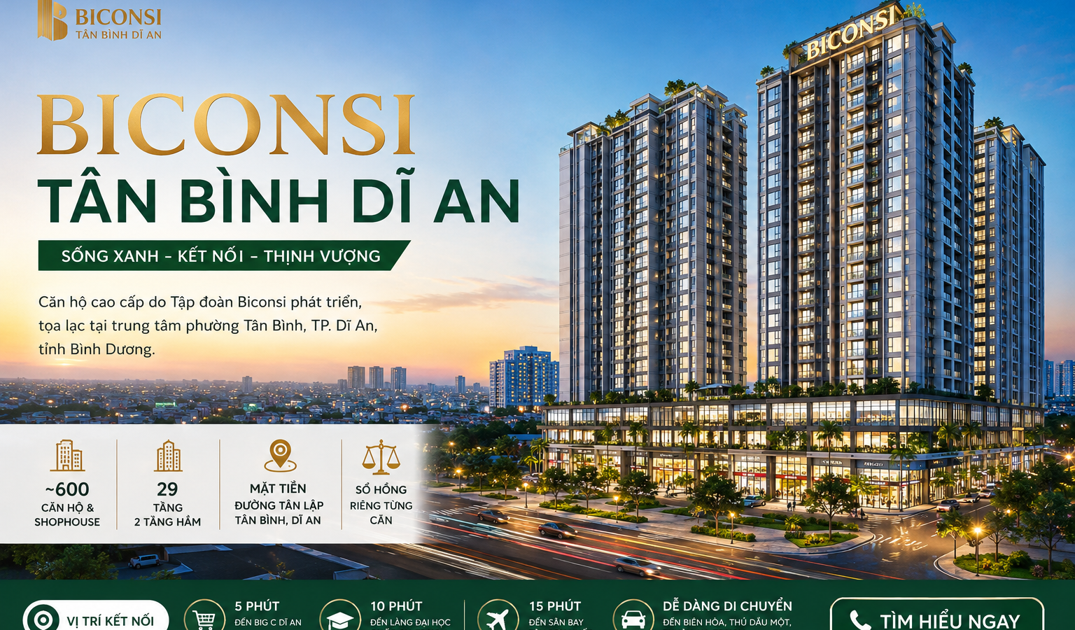 Khu dân cư – Dịch vụ Tân Bình là khu đô thị đã hình thành tại khu vực Dĩ An cũ.