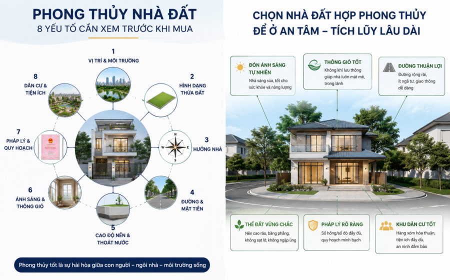 36 thế nhà đất xấu nên tránh xa những loại nào? Tìm hiểu các thế đất, hướng đường, hình dạng nhà và yếu tố thực tế cần kiểm tra trước khi mua.